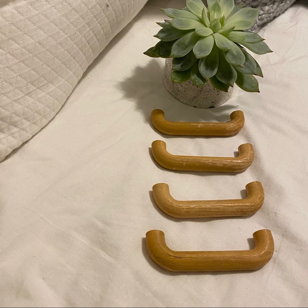 Set of four bamboo cabinet/dresser handles